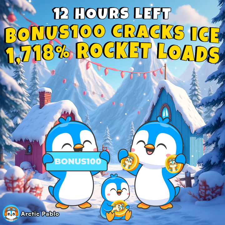🚨🐧 12 Hours Left – BONUS100 Cracks the Ice! ❄️💥

Dude… Arctic Pablo’s Ice Ice Baby Stage is down to its last 12 hours – and it’s the biggest chance yet to load bags before liftoff.

Here’s what makes this stage unmissable:
💎 1,718% ROI potential locked at this level – one of