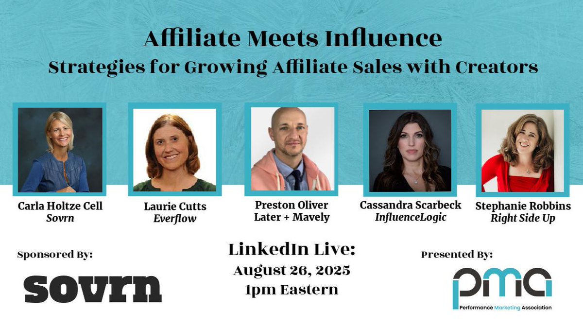 Next Tuesday 8/26 👉 The <a href="/pmassociation/">PMA</a>'s Influencer &amp; Creator Council is hosting its first webinar, built to give brands and agencies a playbook for scaling smarter influencer collaborations. 

Save your seat: linkedin.com/events/7361776…