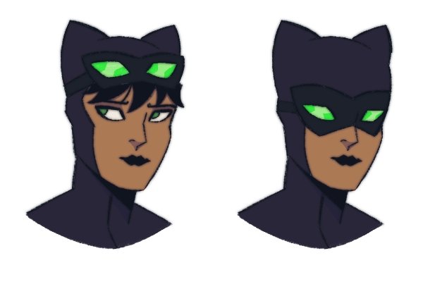 You know how Catwoman has two main mask designs? The goggles look and the actual mask?

The idea came to me in a dream... What if I combined the two?