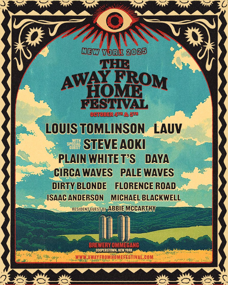 Isaac Anderson (@isaacandersonuk) on Twitter photo NEW YORK!!! 🇺🇸 so excited to be playing at this year’s <a href="/AFHFestival/">The Away From Home Festival</a> in october! my first ever solo show in the US 🥲 massively grateful to <a href="/Louis_Tomlinson/">Louis Tomlinson</a> for having me on the lineup, thank you mate. cant wait for this xx
afhregistration.com NEW YORK!!! 🇺🇸 so excited to be playing at this year’s <a href="/AFHFestival/">The Away From Home Festival</a> in october! my first ever solo show in the US 🥲 massively grateful to <a href="/Louis_Tomlinson/">Louis Tomlinson</a> for having me on the lineup, thank you mate. cant wait for this xx
afhregistration.com