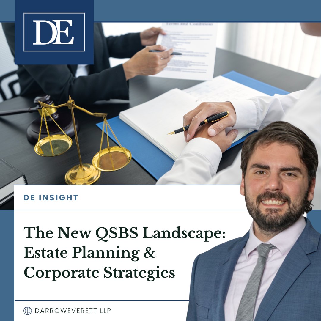 ⚖️ The OBBBA reshapes Qualified Small Business Stock rules — creating new opportunities for both estate planning and corporate transactions.

In our latest DE Insight, Brian Boland shares how families may be able to diversify sooner while preserving tax-free gains, and how