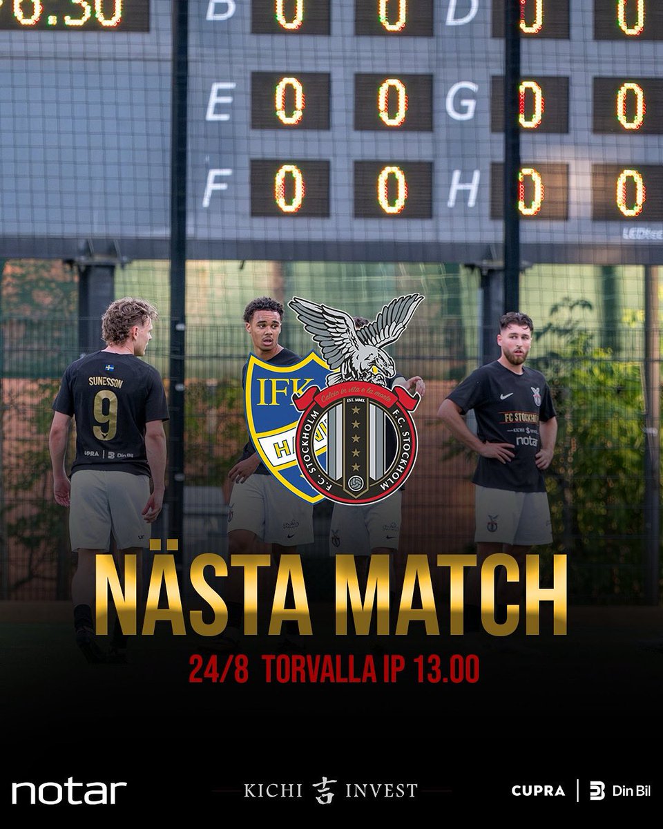 📍 BORTAMATCH: IFK Haninge-FC Stockholm

Om två dagar på söndag spelar FC mot IFK Haninge på Torvalla IP.

För er som vill följa matchen och FC så livesänds matchen på Ettan Play.

Senaste nytt från klubben hittar du på fcsthlm.com