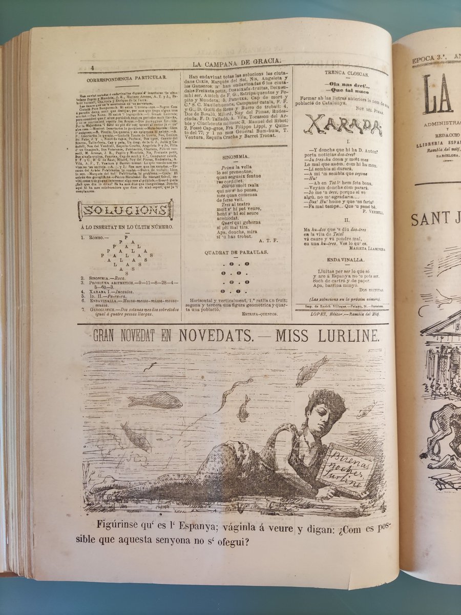 Galderich (@galderich1) on Twitter photo Aquest estiu he tornat a l'Arxiu Històric de BCN per sistematitzar i identificar l'estil d'un caricaturista del XIX.
A La Campana de Gràcia (22/7/1877) em trobo amb el desllorigador d'una enigmàtica fotografia que vaig publicar fa poc.
Visca la conya del s. XIX !
<a href="/EnricHMarch/">Enric H. March</a> Aquest estiu he tornat a l'Arxiu Històric de BCN per sistematitzar i identificar l'estil d'un caricaturista del XIX.
A La Campana de Gràcia (22/7/1877) em trobo amb el desllorigador d'una enigmàtica fotografia que vaig publicar fa poc.
Visca la conya del s. XIX !
<a href="/EnricHMarch/">Enric H. March</a>