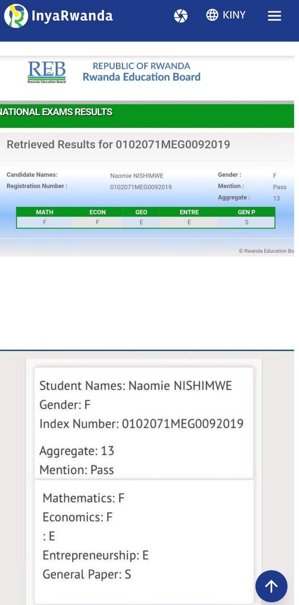 Nyuma yi minsi myinshi twibaza umuntu uri gukoresha  social media za epiyara🤣🤣

Abatalamu ngo bamaze kuvumburako  yari Nayomi🥺

nkurikije amakosa yakoze mu myandikire + Amanota yangize  A level , ibyo yakoze birahura nu bushobozi bwe🤣🤣🤭🤭🤭🤭🤭