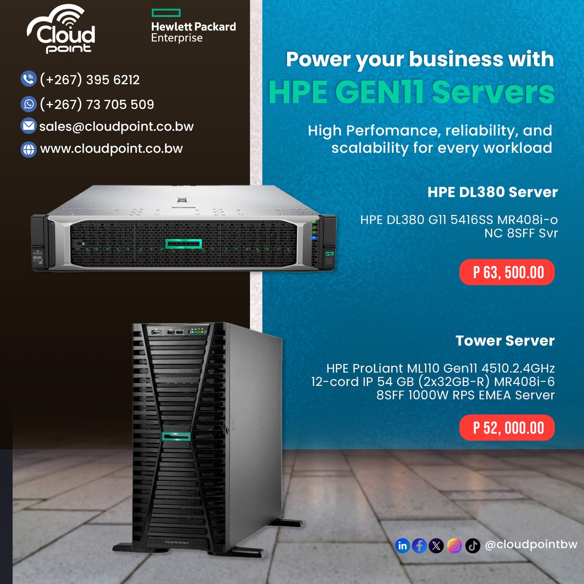 CloudPointBW's tweet image. Empower and accelerate your business with HPE Gen11 Servers!

Transform your IT infrastructure today with next-generation server power.

Hurry while stocks last!!!

#CloudPoint #hpegen11servers #serversolutions