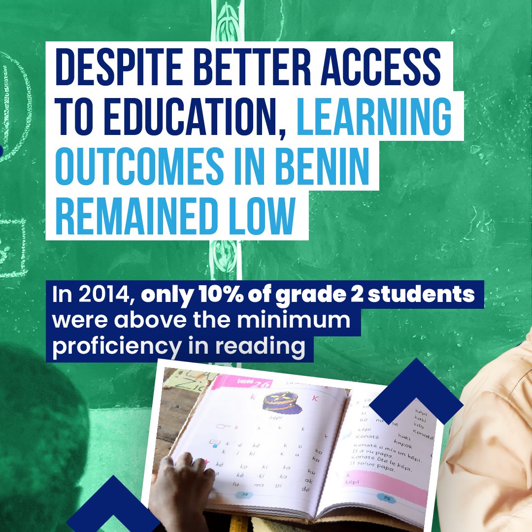 GPforEducation's tweet photo. Once children are in class, it matters that they learn.

Supported by GPE and @WorldBankAfrica, Benin is improving learning outcomes at scale with teacher training, structured pedagogy, and classroom practice.

#FundEducation #EndLearningPoverty
