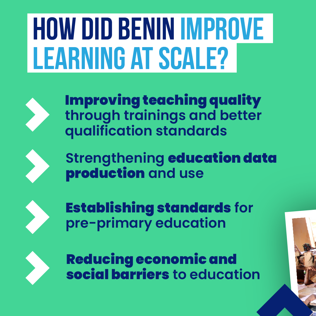GPforEducation's tweet photo. Once children are in class, it matters that they learn.

Supported by GPE and @WorldBankAfrica, Benin is improving learning outcomes at scale with teacher training, structured pedagogy, and classroom practice.

#FundEducation #EndLearningPoverty