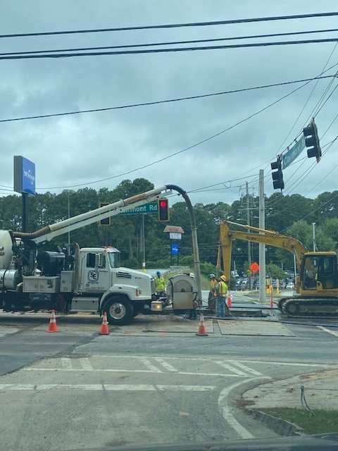 There is a watermain break on the Brookhaven side of Clairmont Road that is affecting water service for some Chamblee residents. Crews are working to restore water service which is expected to be restored by noon.