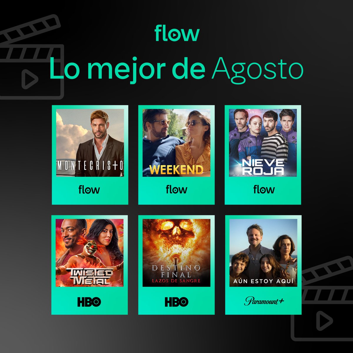 Contratá Flow y disfrutá los mejores estrenos de Agosto desde donde quieras 🤩
¡Especial para hacer maratón! 🍿🎬