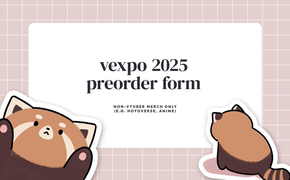 my #VeXpo2025 preorder form is live! 🌷 please note: this is only a preorder for items I will NOT be displaying/bringing to the con such as hoyoverse charms so please only preorder if you will not be at MCM London or other general cons in future!

form below⤵️