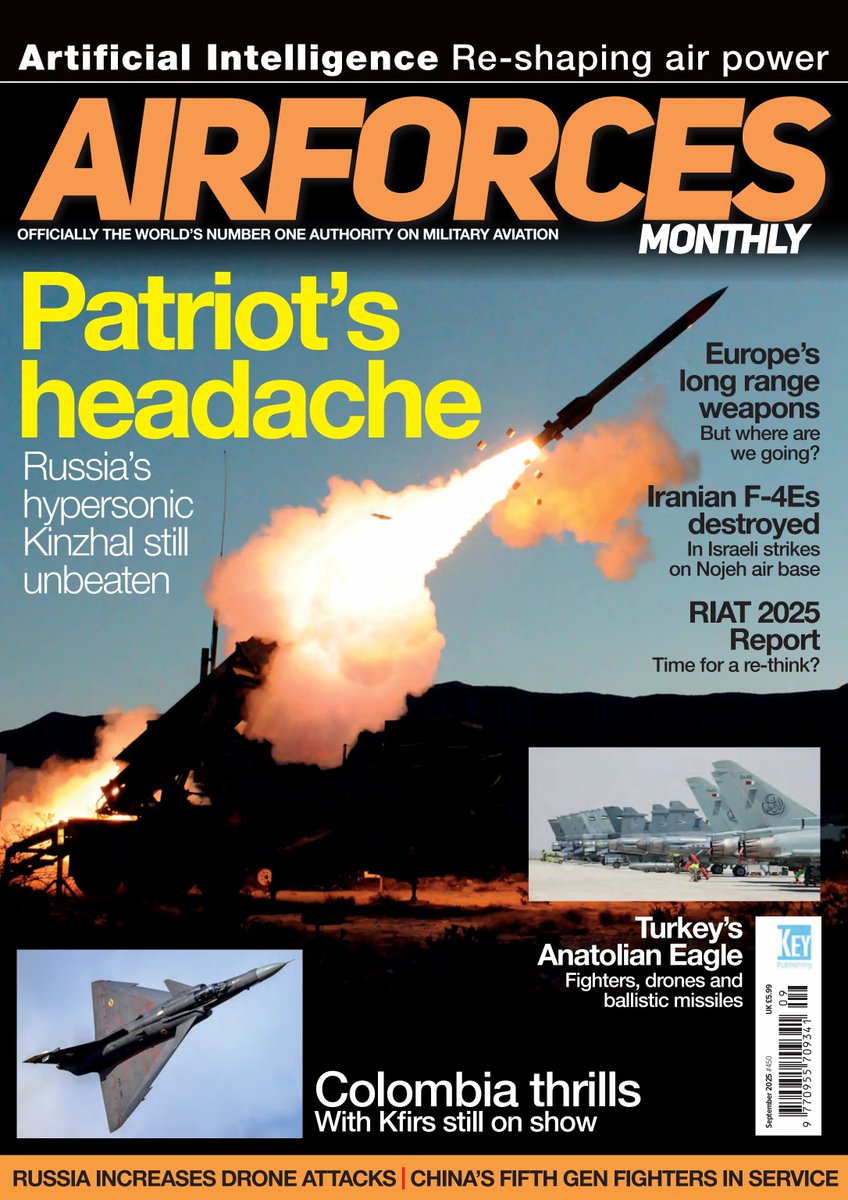 MihajlovicMike's tweet photo. I am truly pleased to see that my article on the Patriot and Kinzhal missiles  (Patriot's headache) has been featured on the front cover of Air Force Monthly magazine.

The same issue also features articles by my friends Babak Taghvaee and Mina Adel, placed back-to-back with mine.