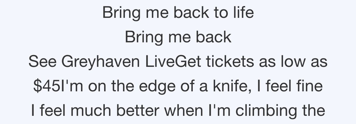 billyroyalton's tweet image. @greyhavenband these are your best lyrics so far tbh