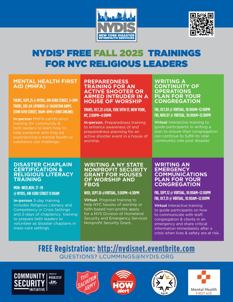 Register Now - NYDIS' Fall 2025 Trainings for NYC Religious Leaders
nydisnet.eventbrite.com