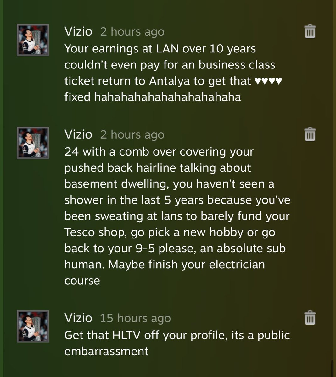 classic UK faceit player (went 0-12 on T side and couldn’t cope with being told to follow a strat) 😭😭😭