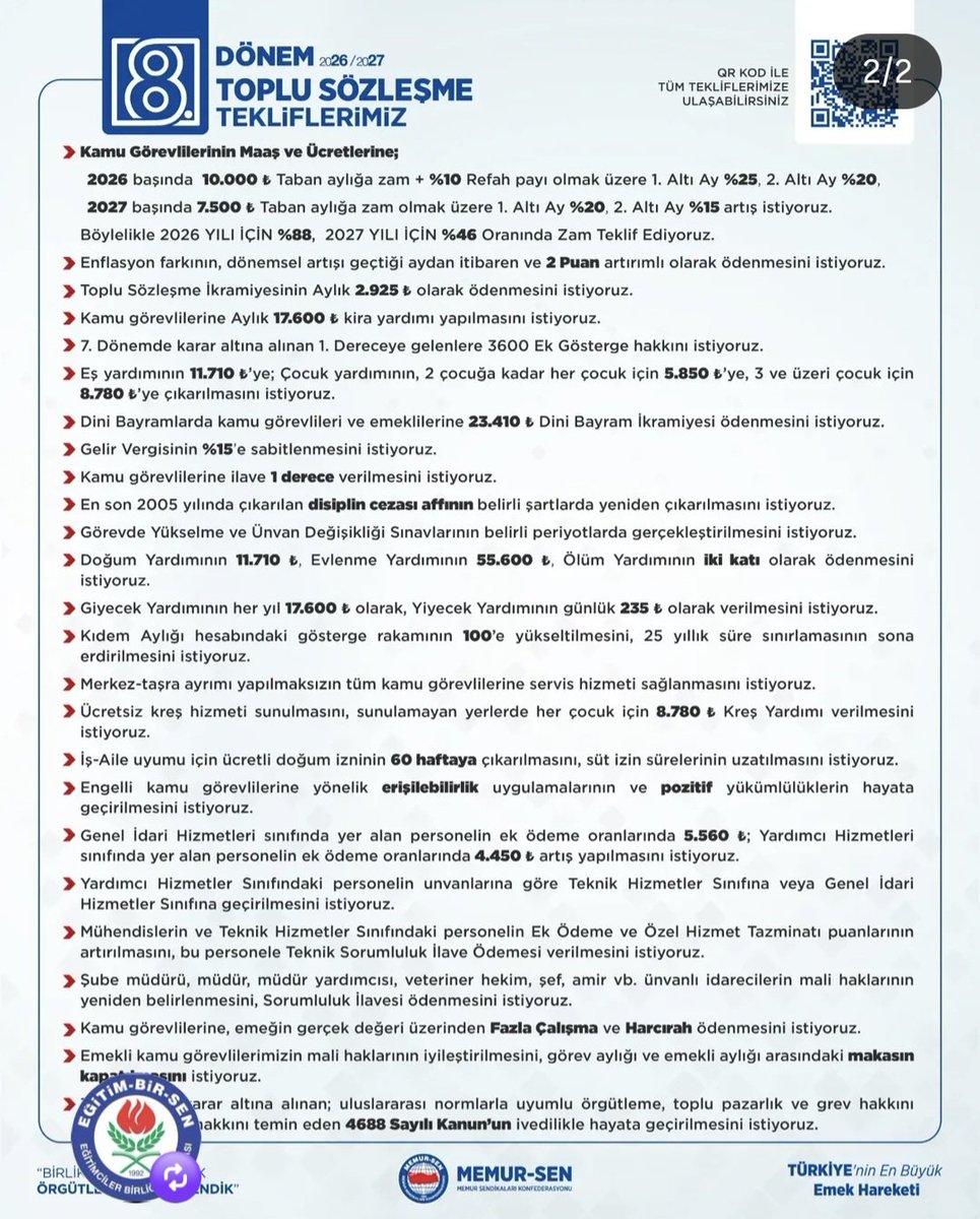 Gelirde adalet, ücrette denge için yürüttüğümüz 8. Dönem Toplu Sözleşme uzlaşmazlıkla sonuçlandı. Memur-Sen olarak tutanağı Hakem Kurulu'na taşımama kararı aldık.