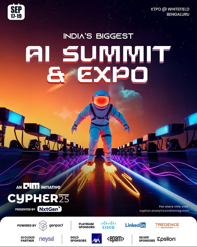 eventopia_in's tweet photo. 🚀 Cypher 2025 – India’s Biggest AI Summit &amp; Expo 🇮🇳
📍 Bengaluru | 📅 Sept 17–19
🎟️ Register by Aug 22 → https://t.co/WNrMK4L5D0

Join 5,000+ AI pros, 150+ speakers, 100+ exhibitors for 3 days of pure AI innovation. 💡
#eventopia #Cypher2025 #TechIndia #BengaluruEvents https://t.co/1jve8pl4Rx
