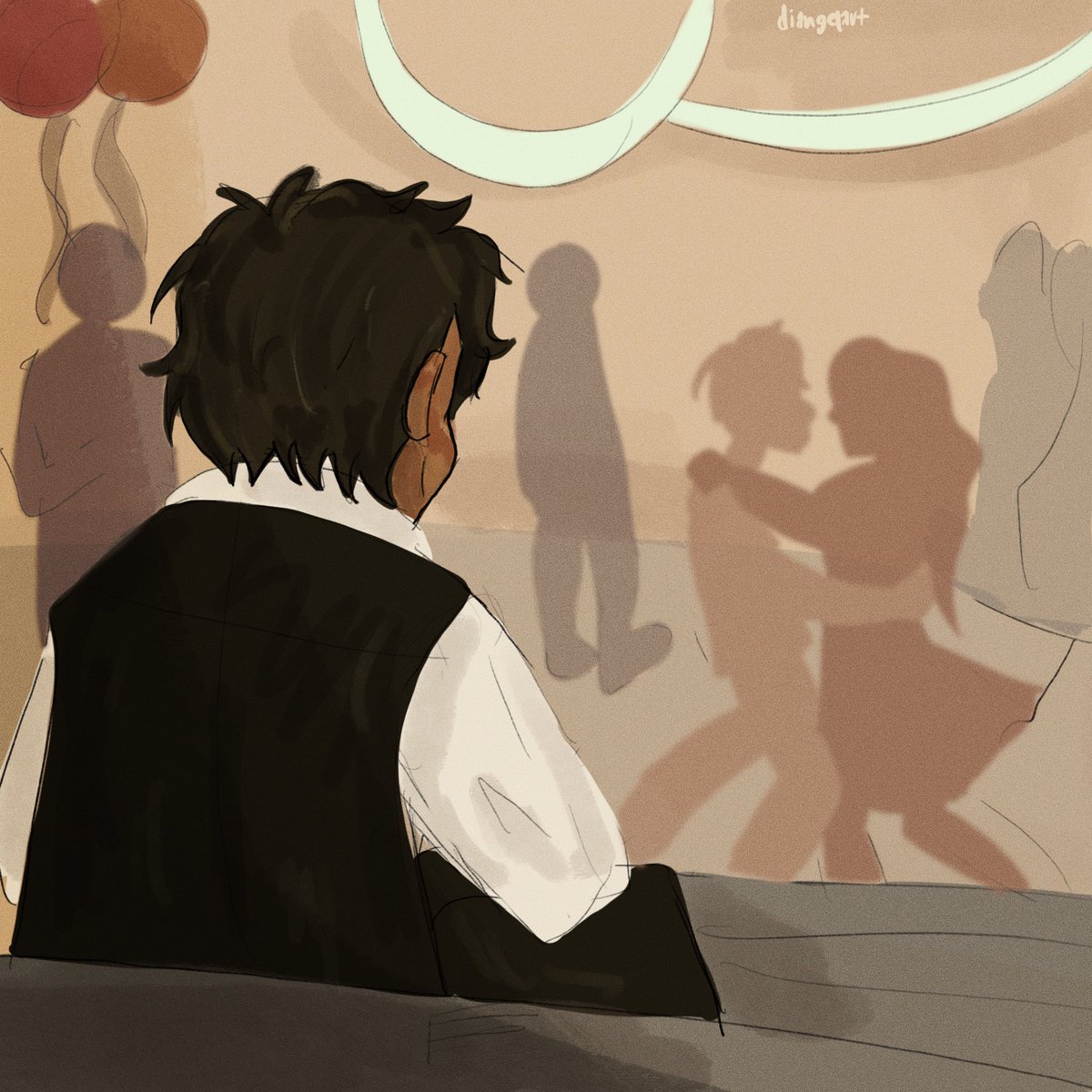 OMG Nico di Angelo in his Westover Hall uniform, looking forlorn at the dance. MY HEART. — Rick Riordan