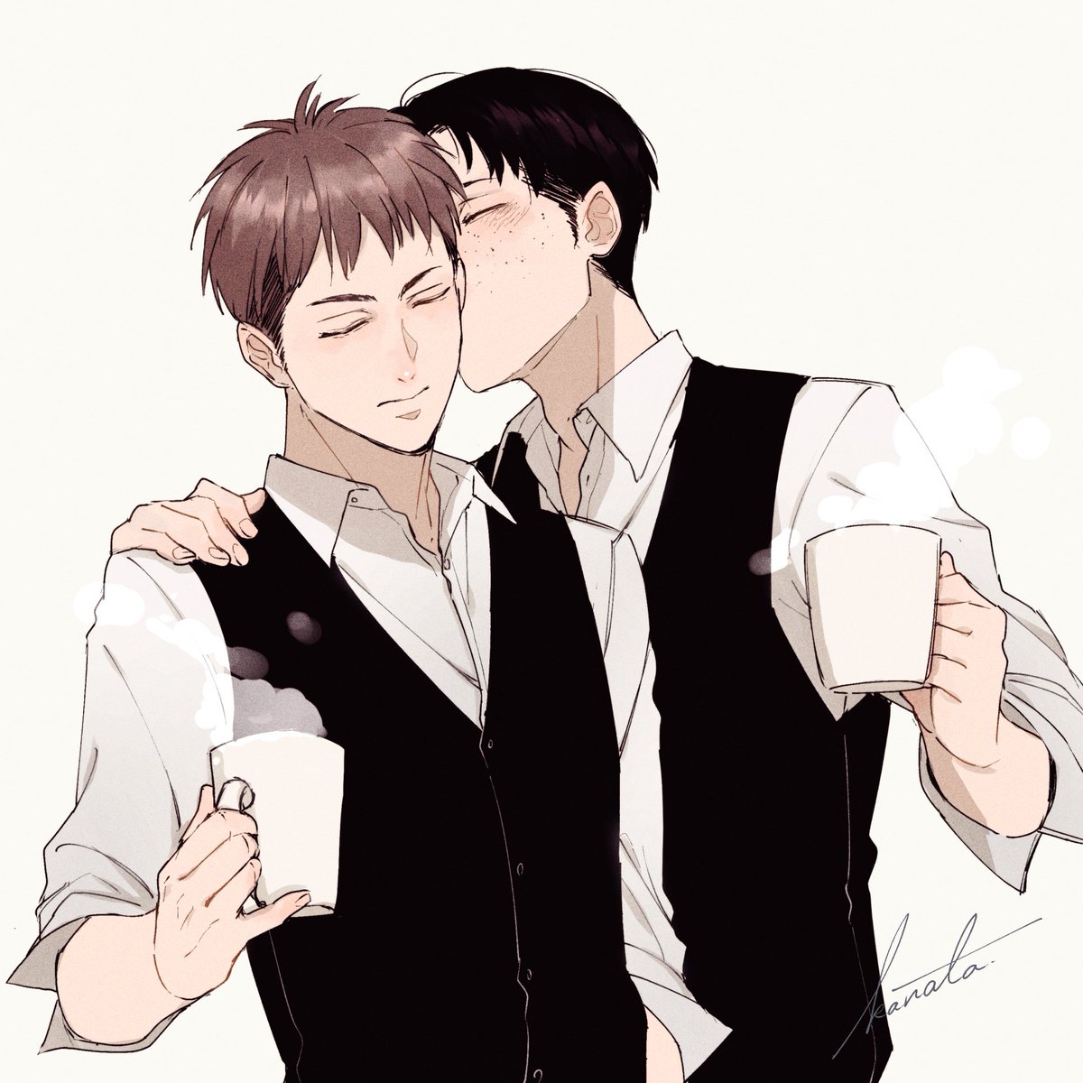 原作の私服がおそろいで好き