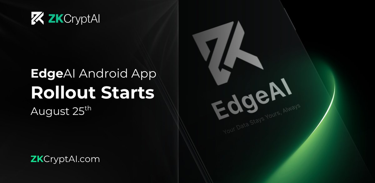 ZKCryptAI's tweet image. EdgeAI Android App Rollout Starts August 25

We believe in under promising and over achieving. The Android app was set for September 1, but we are bringing it to you sooner.

We have seen a massive surge in volume across across our tools in the last few weeks, so we are taking a…