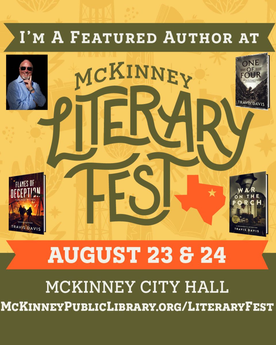 Travis Davis #OneofFour (@realtwdavis) on Twitter photo If you're in the North Texas area this weekend (23rd and 24th of Aug), please stop by the <a href="/CityOfMcKinney/">City of McKinney #McKinneyTexas</a> Library System Literary Fest. A lot of great Texas authors, many of whom are #indieauthors, would greatly appreciate your support. #AuthorsOfTwitter #authorsupport <a href="/texas/">Texas</a> If you're in the North Texas area this weekend (23rd and 24th of Aug), please stop by the <a href="/CityOfMcKinney/">City of McKinney #McKinneyTexas</a> Library System Literary Fest. A lot of great Texas authors, many of whom are #indieauthors, would greatly appreciate your support. #AuthorsOfTwitter #authorsupport <a href="/texas/">Texas</a>