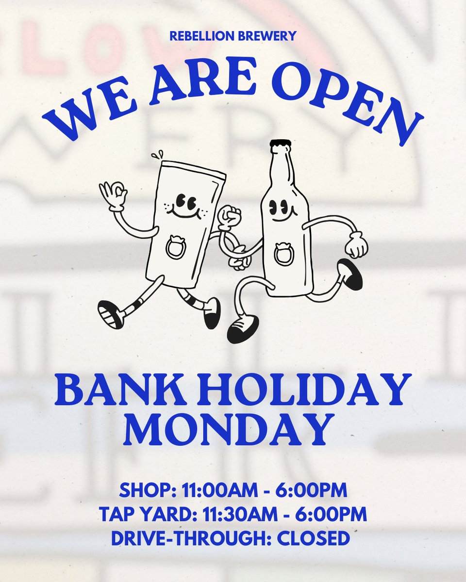 It's Bank Holiday Weekend! 🕺⭐

We will be open this Bank Holiday Monday! 
We’ve even got @valencia_supper_club down in the Tap Yard cooking delicious paella classics. 🥘

We will be closed on Sunday as usual.

Come relax and grab a bite &amp; a pint. Cheers! 🍻
