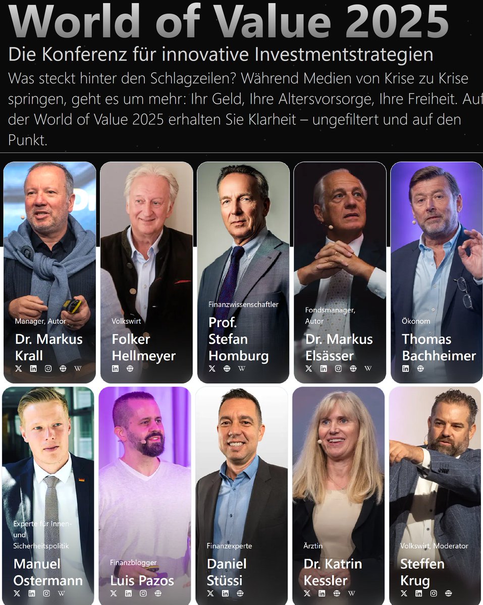 Am 04.10.2025 bin ich zu Gast beim „alphaTrio” in Frankfurt a. M. und diskutiere mit Dr. Markus Krall und Folker Hellmeyer über Wirtschaft und Politik.

Informationen: worldofvalue.ch/investmentkonf…

Tickets: tickets.worldofvalue.ch/checkout/67ea9…

alphaTrio: youtube.com/watch?v=dDbr_n…