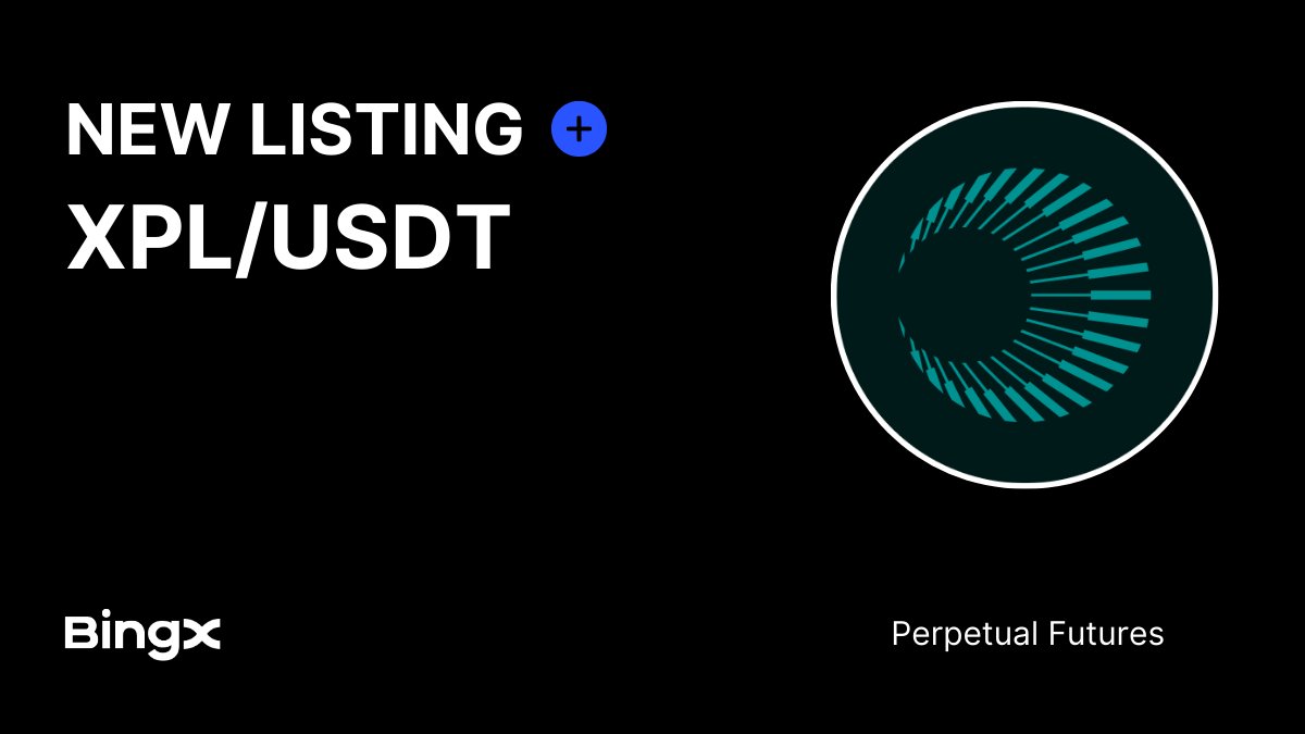 Smart money meets smarter contracts. $XPL is now live on BingX Futures.

Pre-Launch Futures? Upgraded. 

Say hello to smooth Perpetual trading with the XPL/USDT pair.

Trade Now: bingx.com/en/perpetual/X…