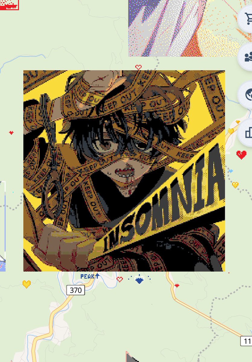 僕と素敵な仲間たちで「インソムニア」のカバーアートをwplaceで作りました！！！

My wonderful friends on Evetwt and I made the cover art for “インソムニア” on wplace!!!
#Eve家 #wplace