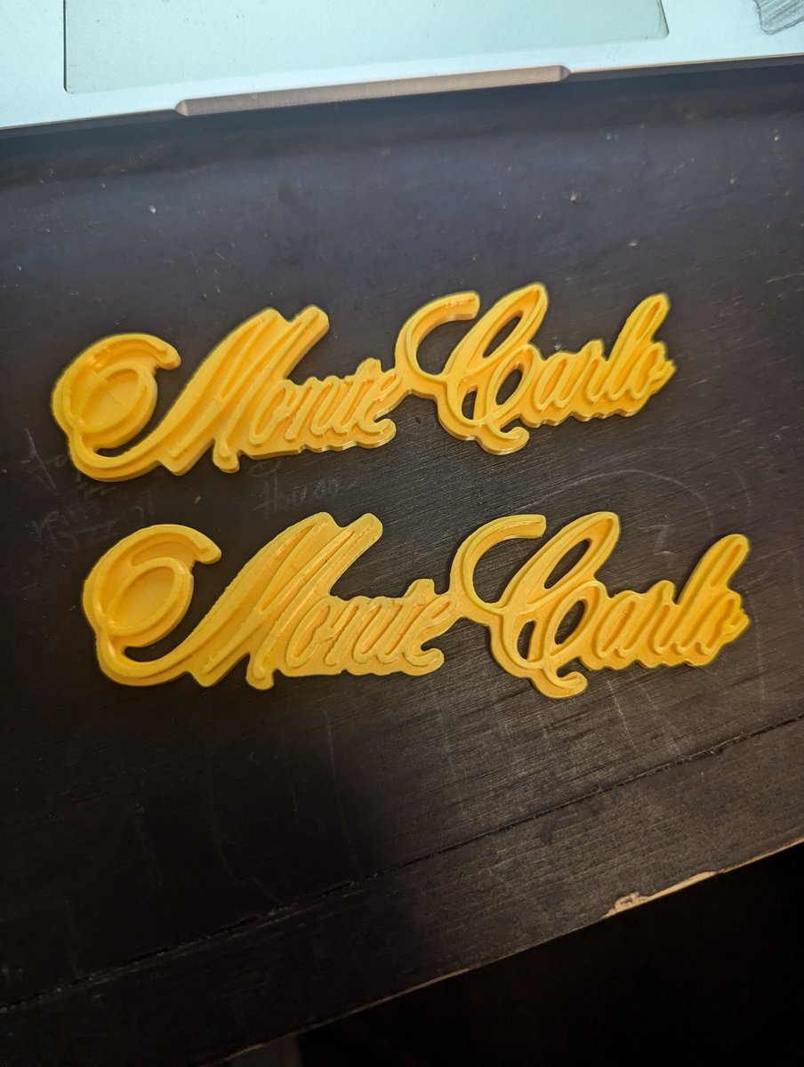 JoshTheRipp3r's tweet image. I made some emblems for my monte💪🏻🙏🏻🙏🏻
#3DPrinting #montecarlo #emblems