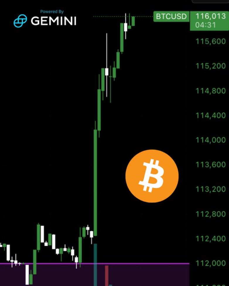🟠BTC-ARCHIVE: "Il Bitcoin supera i 116.000 dollari: un notevole incremento nel valore"