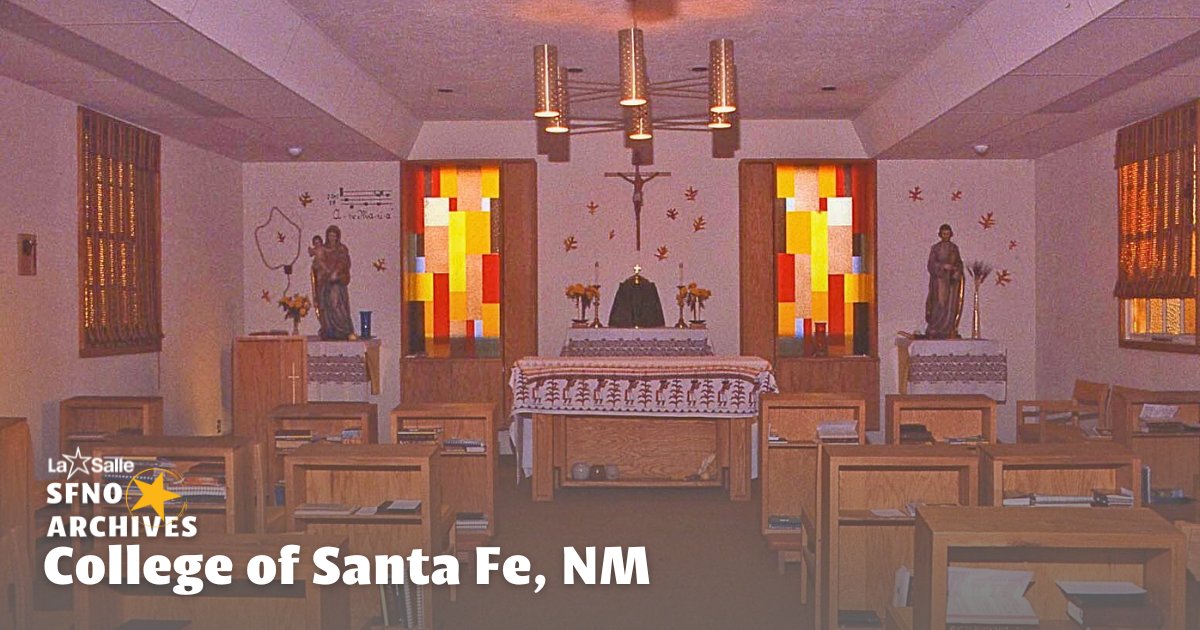 Many #Lasallian schools have an affiliated Brothers' community. This photo depicts the community chapel at the Brothers' residence on the College of Santa Fe campus, which the Brothers operated until its sale in 2009.

📷: Undated, Brothers' chapel, College of Santa Fe, NM.