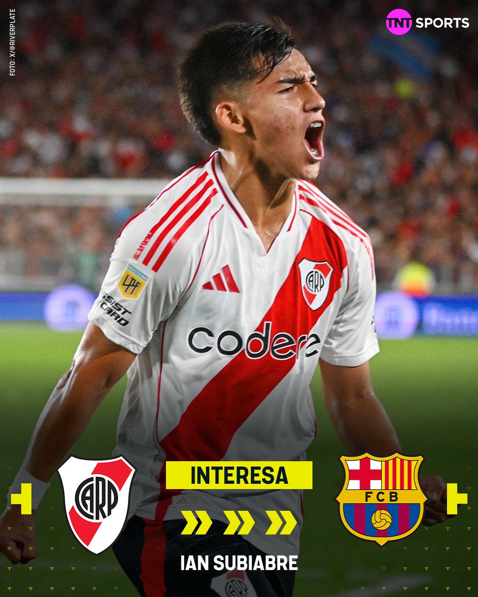 TNT Sports Argentina (@tntsportsar) on Twitter photo LA JOYA DE RIVER EN LA MIRA DEL BARÇA 💎🔵🔴
Informan <a href="/maxigrillo/">Maximiliano Grillo 💚💜</a> y <a href="/chiquitogarcia/">matias chiki garcia</a> que el Barcelona sigue de cerca a Ian Subiabre.
➡️ El juvenil de 18 años suma 14 partidos en la primera del Millonario, con 1 gol convertido. LA JOYA DE RIVER EN LA MIRA DEL BARÇA 💎🔵🔴
Informan <a href="/maxigrillo/">Maximiliano Grillo 💚💜</a> y <a href="/chiquitogarcia/">matias chiki garcia</a> que el Barcelona sigue de cerca a Ian Subiabre.
➡️ El juvenil de 18 años suma 14 partidos en la primera del Millonario, con 1 gol convertido.
