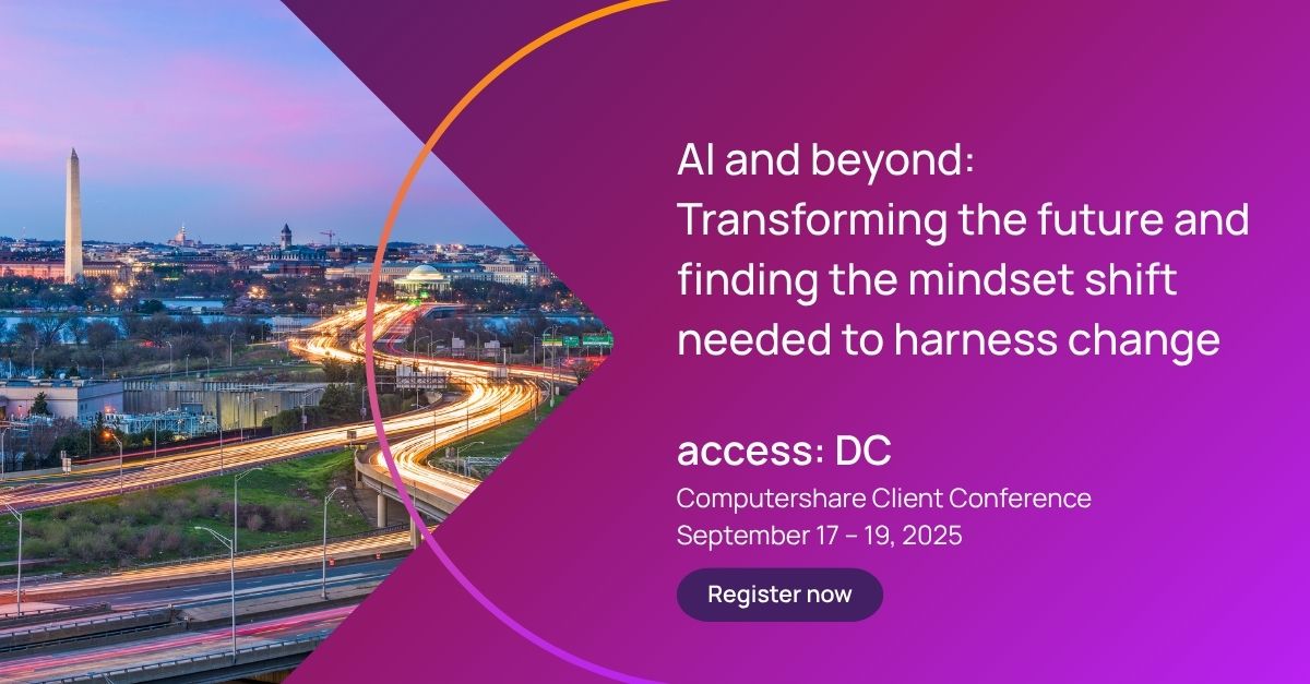 Computershare's tweet image. At access: DC 2025, explore how AI is transforming industries and why adopting the right mindset is key to keeping pace – how to think, lead and adapt in an age of acceleration. spr.ly/6018fsymQ
#ClientConference #CPU