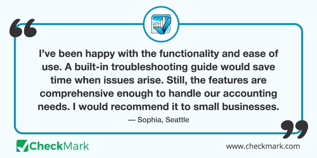 CheckMark_Inc's tweet image. See what Sophia shared about her experience with CheckMark MultiLedger. Learn More: checkmark.com/multiledger
#CustomerStories #AccountingSoftware #MultiLedger