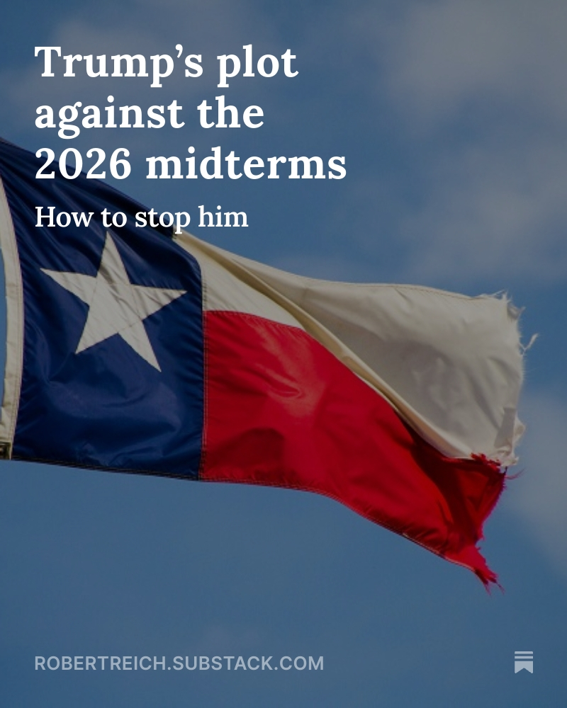 Donald Trump is already plotting to steal the 2026 midterms. Here are some tactics to stop him. robertreich.substack.com/p/trumps-plot-…