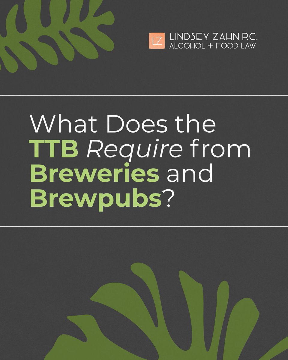 LindseyAZahn's tweet image. We’re back with another edition of our 🇫 🇦 🇶 series! Another frequently asked question by clients is:

“What Does the TTB Require from Breweries and Brewpubs?”

Get the answer below 👇🏻

#ttb #breweries #brewpubs #alcoholregulation #faq