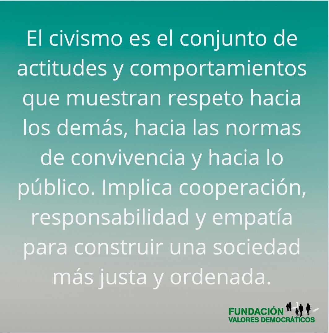 El civismo es el calor que mantiene viva la democracia.
Respetar, colaborar y cuidar lo que es de todos fortalece la convivencia y hace posible una sociedad más justa.
Con civismo construimos comunidad.
#ValoresDemocráticos #Civismo
#Convivencia #democraciaviva @fundlacaixa ⁦