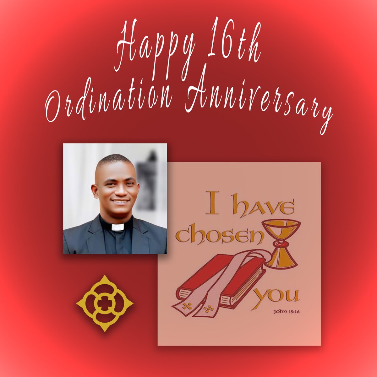 On behalf of Fr. Peter, please join us in congratulating Fr. CJ on his 16th Ordination Anniversary. Fr. CJ, we are so blessed to welcome you into our St. Rose Family! 🙏