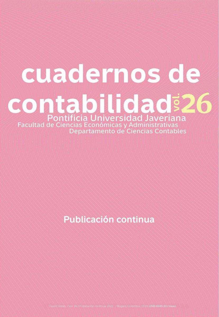🌱🤖 ¿Cómo se cruzan sostenibilidad, IA y contabilidad?

Descúbrelo en la nueva edición de Cuadernos de Contabilidad, la revista académica de la Javeriana.

📖 Artículos completos en el link de la biografía o aquí 👉revistas.javeriana.edu.co/index.php/cuac…