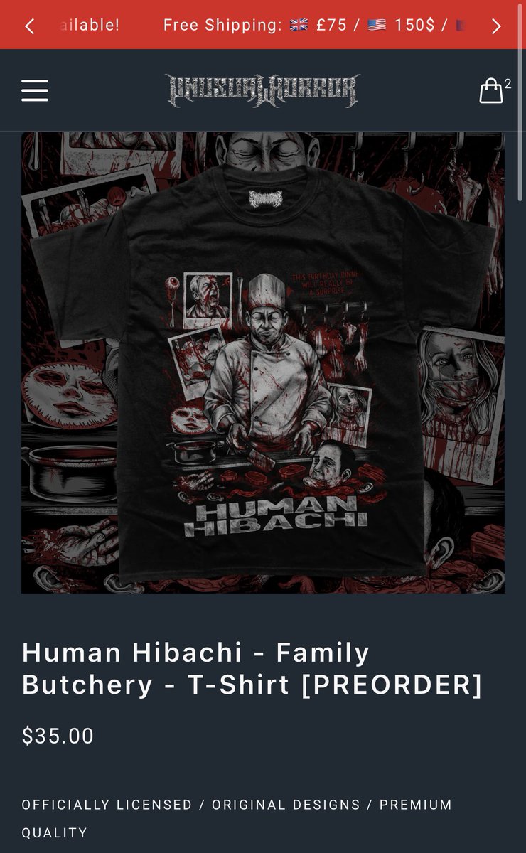 mario__cerrito's tweet photo. JUST DROPPED! Official licensed merchandise from of the original HUMAN HIBACHI. This is a limited run from @UnusualHorror! Grab yours. https://t.co/3X471KwCgA @Troma_Team @lloydkaufman @Turkeymanll @DebbieRochon https://t.co/SB3tXLkBdA