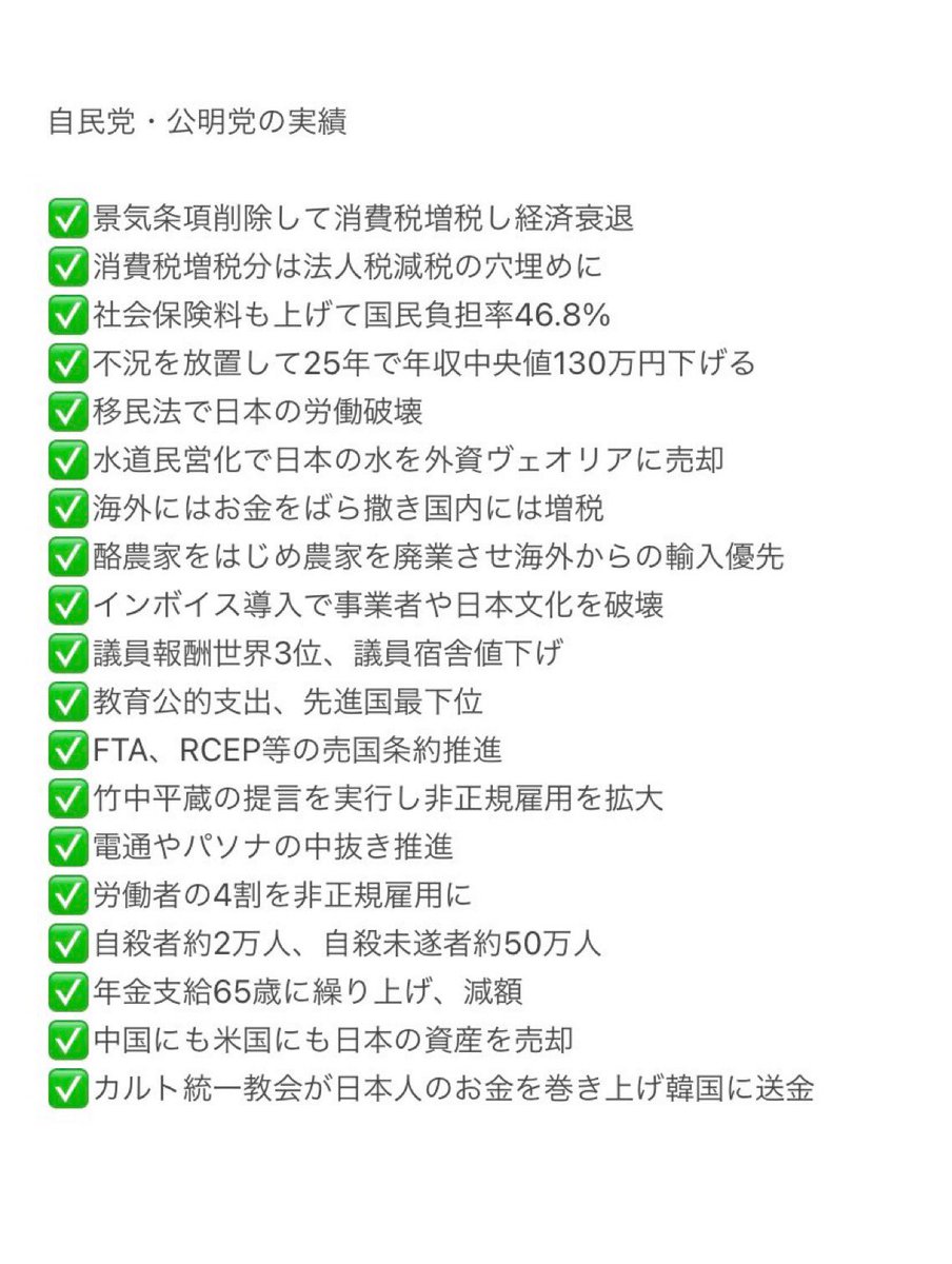 藍木 (@nenetomotomo) on Twitter photo <a href="/tweetsoku1/">ツイッター速報〜BreakingNews</a> 10兆円あれば全国民に1人当たり10万円支給できますね!
※手数料除く
または消費税を1年間5%にできます。
#減税には財源がないと言うのに海外支援等には資金がある不可思議
#氷河期世代の雇用促進の話はどこへ
#失われた30年は自公政権のせい
#自民党議員全員落選運動
#財務省ほか無駄な省庁を解体せよ <a href="/tweetsoku1/">ツイッター速報〜BreakingNews</a> 10兆円あれば全国民に1人当たり10万円支給できますね!
※手数料除く
または消費税を1年間5%にできます。
#減税には財源がないと言うのに海外支援等には資金がある不可思議
#氷河期世代の雇用促進の話はどこへ
#失われた30年は自公政権のせい
#自民党議員全員落選運動
#財務省ほか無駄な省庁を解体せよ