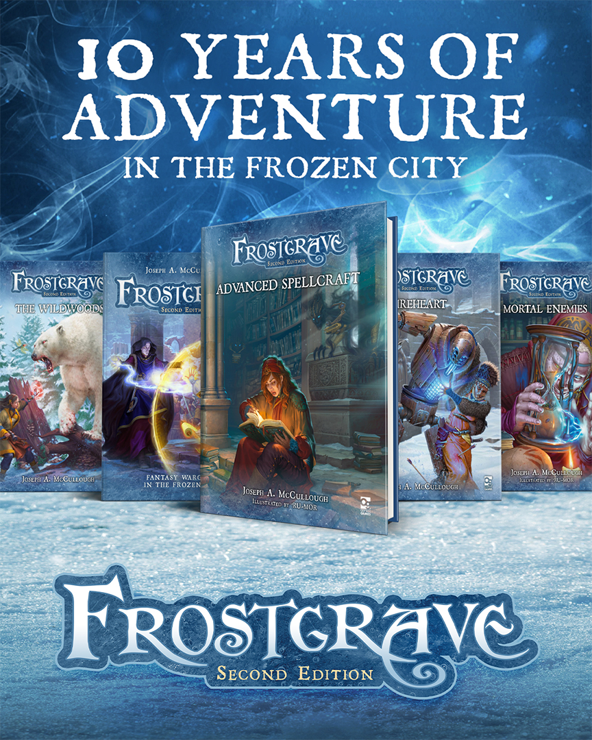 ✨🤔 Frostgrave: Advanced Spellcraft is out now and we're looking back on 10 years in the Frozen City... we want to hear your stories!

What's your favourite supplement? Your go-to school of magic? What about your most memorable games and moments?

OUT NOW:bit.ly/4e4Wmzp