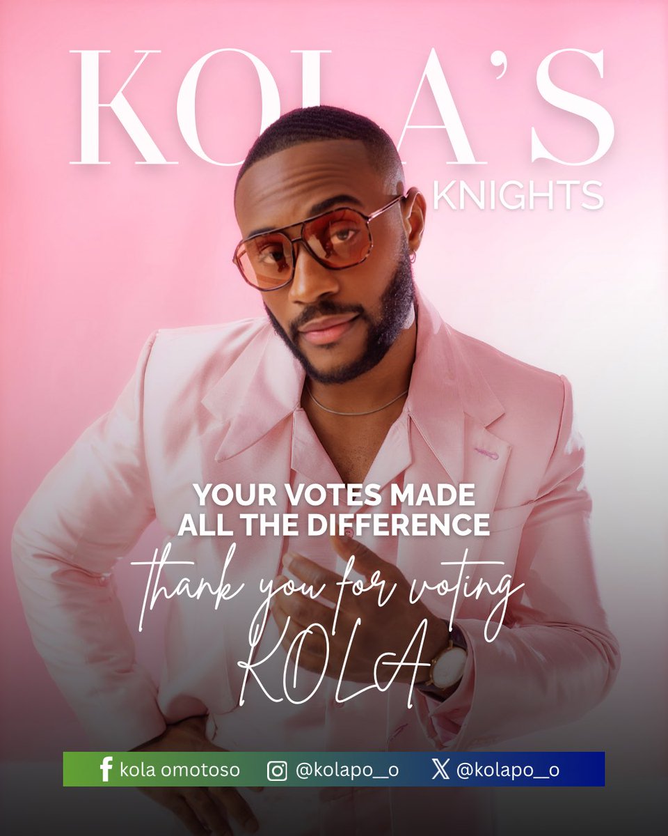 Thank you Knights; for showing up and voting for Kola! We regroup, reload, and go again next week! 💪🏽🔥

#KolaOmotoso #BBNaija
