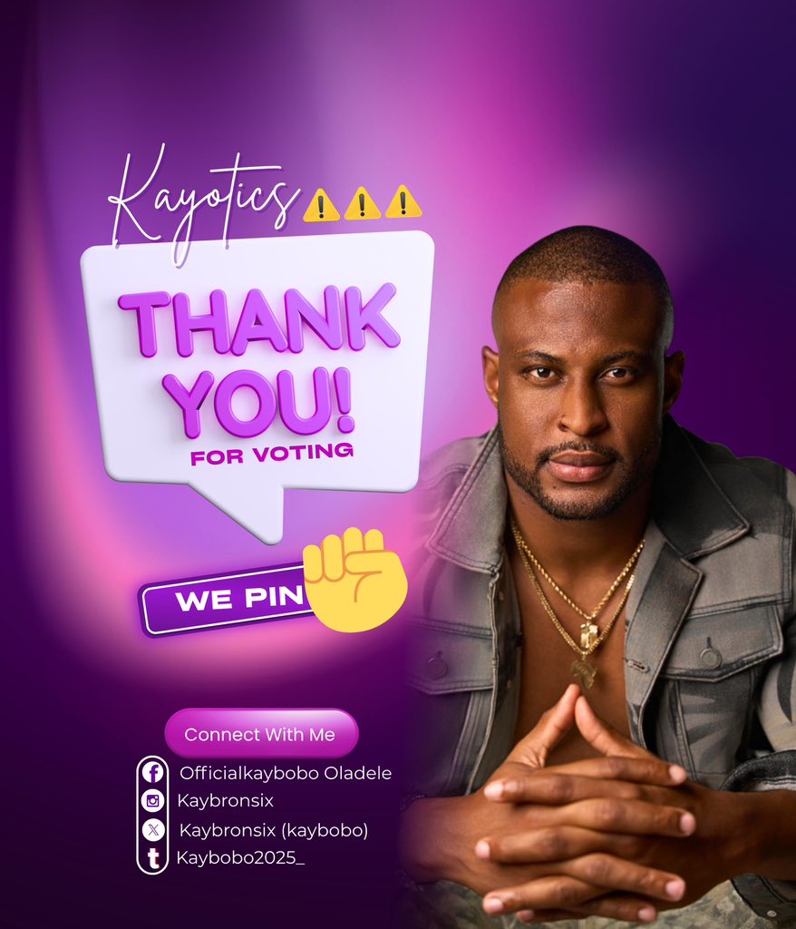 Will love to express our gratitude to all who voted for Kaybobo 🙏🏿
It's truly heartwarming to see how y’all went all out for our Gentle Giant, and we couldn't be more grateful for your dedication and enthusiasm. 
We're so excited to see what's in store for our Terminator in the