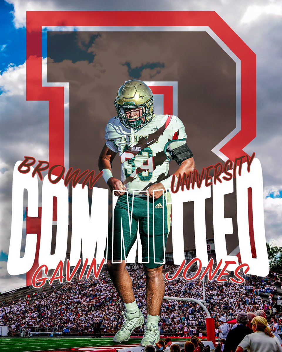 Gavin Jones (@gavin_jones33) on Twitter photo Extremely excited to announce my commitment to Brown University! #AGTG #EverTrue🐻 #IvyLeague <a href="/BrownU_Football/">Brown Bears Football</a>
<a href="/BrownHCPerry/">James Perry '00</a> <a href="/Coach_Mul/">Dan Mulrooney</a> <a href="/coachDjackson1/">Darryl Jackson</a> <a href="/KCIrishFootball/">Knoxville Catholic Football</a> <a href="/Coach_Shad_/">Coach Shad</a> <a href="/_CoachPhillips_/">Ivan Phillips, CSCS</a> <a href="/rusty_bradley_/">Rusty Bradley</a> <a href="/fhscoachjones/">Josh Jones</a> <a href="/ITaviusMathers/">I'Tavius Mathers</a> <a href="/TuckerBryn/">Bryn Tucker</a> <a href="/CoachNatour/">Jordan Natour</a> Extremely excited to announce my commitment to Brown University! #AGTG #EverTrue🐻 #IvyLeague <a href="/BrownU_Football/">Brown Bears Football</a>
<a href="/BrownHCPerry/">James Perry '00</a> <a href="/Coach_Mul/">Dan Mulrooney</a> <a href="/coachDjackson1/">Darryl Jackson</a> <a href="/KCIrishFootball/">Knoxville Catholic Football</a> <a href="/Coach_Shad_/">Coach Shad</a> <a href="/_CoachPhillips_/">Ivan Phillips, CSCS</a> <a href="/rusty_bradley_/">Rusty Bradley</a> <a href="/fhscoachjones/">Josh Jones</a> <a href="/ITaviusMathers/">I'Tavius Mathers</a> <a href="/TuckerBryn/">Bryn Tucker</a> <a href="/CoachNatour/">Jordan Natour</a>