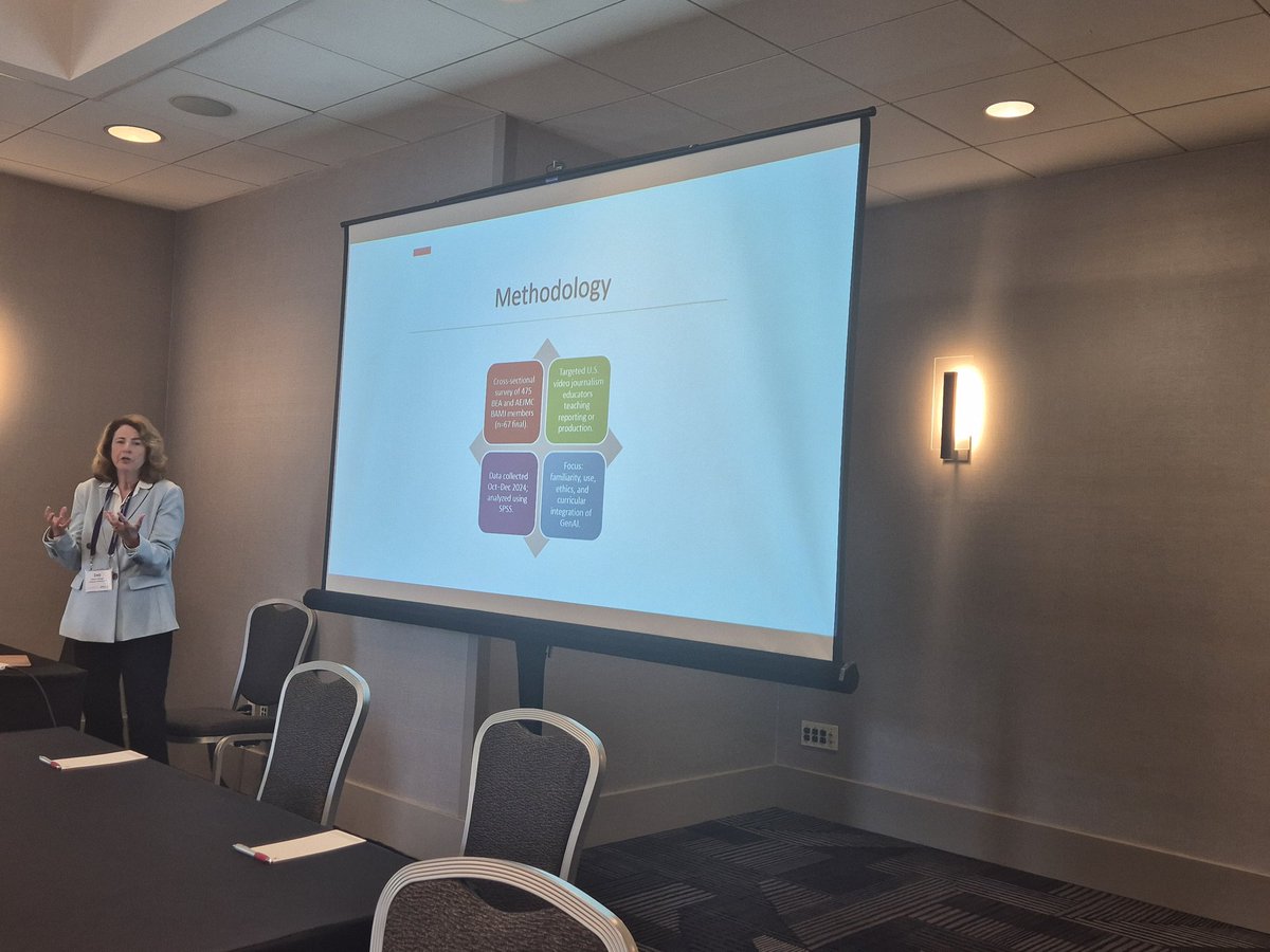 Dr Debora Wenger of the University of Mississippi presents a paper on 'Integrating AI in Broadcast Journalism Education: Curriculum Trends and Challenges' <a href="/AEJMC/">AEJMC</a> <a href="/tlpix/">Tara Pixley</a> <a href="/PascalGuenee/">Pascal GUENEE</a>