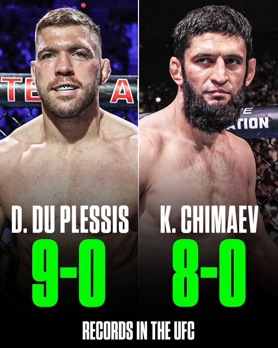 espnmma's tweet photo. One of the 0's has got to go 😤 

Dricus Du Plessis and Khamzat Chimaev will both head in to #UFC319 with undefeated records in the UFC 🔥 

Who is your pick to win? #UFC319 https://t.co/ddSRYv4UCo