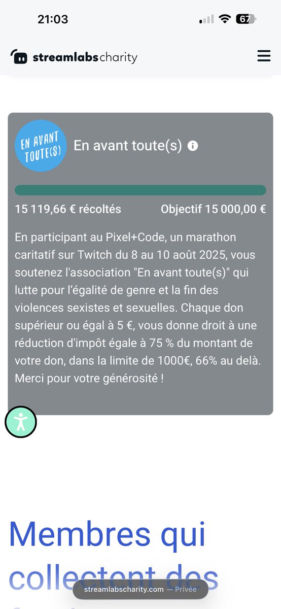 15k. Vous l’avez fait ! Immense merci à vous et aux streamers impliqués dans l’événement ! ❤️