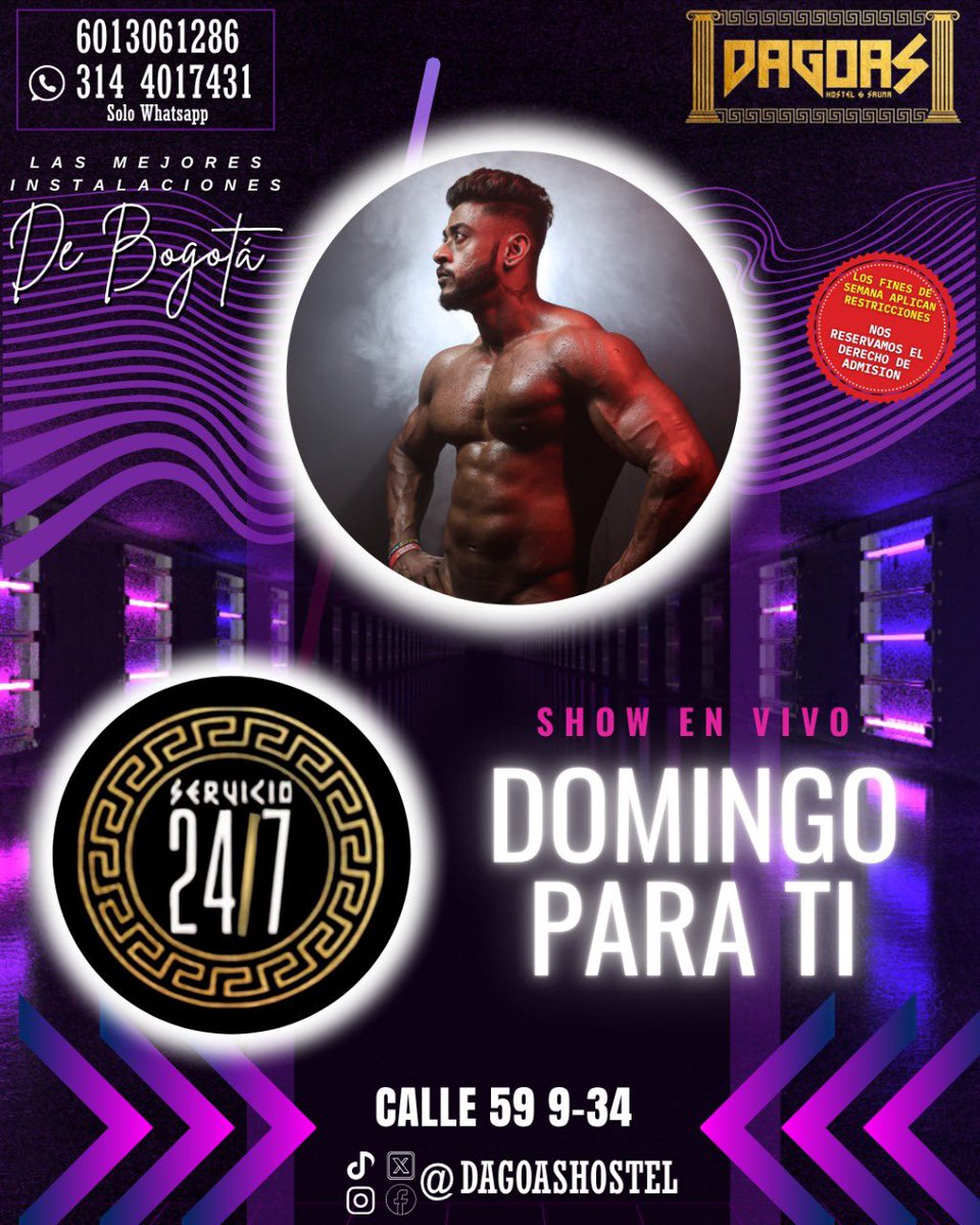 🔥 DOMINGO PARA TI – SHOW EN VIVO 🔥
El descanso es para los que no saben lo que se pierden…
Aquí el domingo es para calor, piel y acción.
¿Pases de cortesías? ⁣⁣⁣
⁣⁣⁣⁣
✅DEBES SEGUIRNOS  y dar 💙+ 🔁 (retweet) a este tweet y TODOS nuestros posts