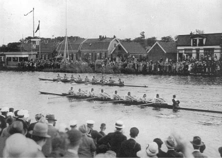 On August 10, 1928, the Cal Varsity 8 won Olympic Gold, racing down the narrow Sloten Canal in Amsterdam to defeat the British in the final. It was the first of a record three Olympic Gold Medals won by <a href="/CalMRowing/">California Rowing</a> on behalf of the United States.